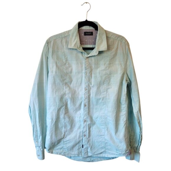 7 DIAMONDS Mint Green Lightweight Button Down Shirt Size M - Picture 1 of 6